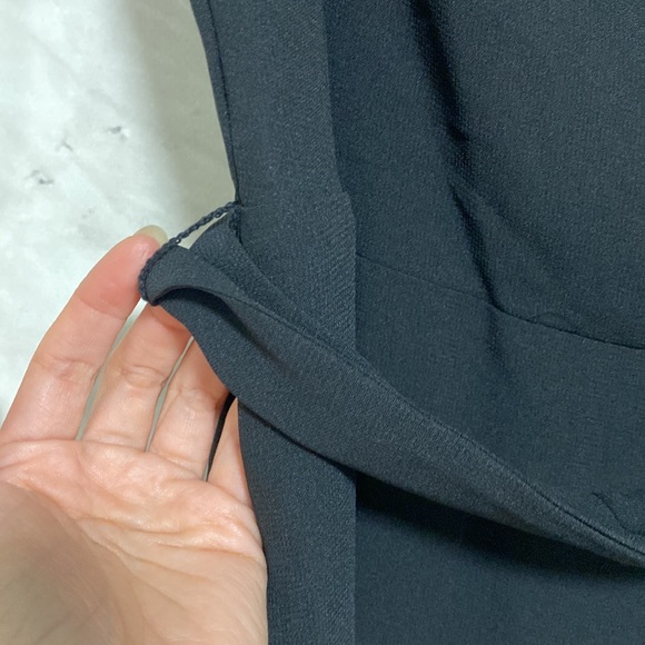 Gabby Skye Belted V-Back Ruffle Dress - Black - Picture 5 of 12